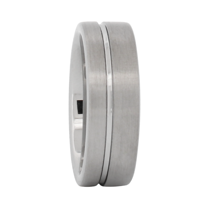 Flat Band 8mm with 1mm Polished Inlay