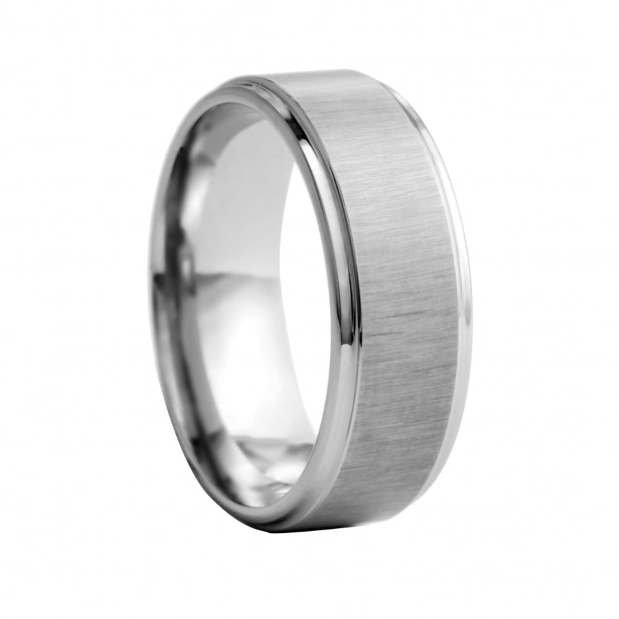 Flat Band 8mm Cross Satin Finish
