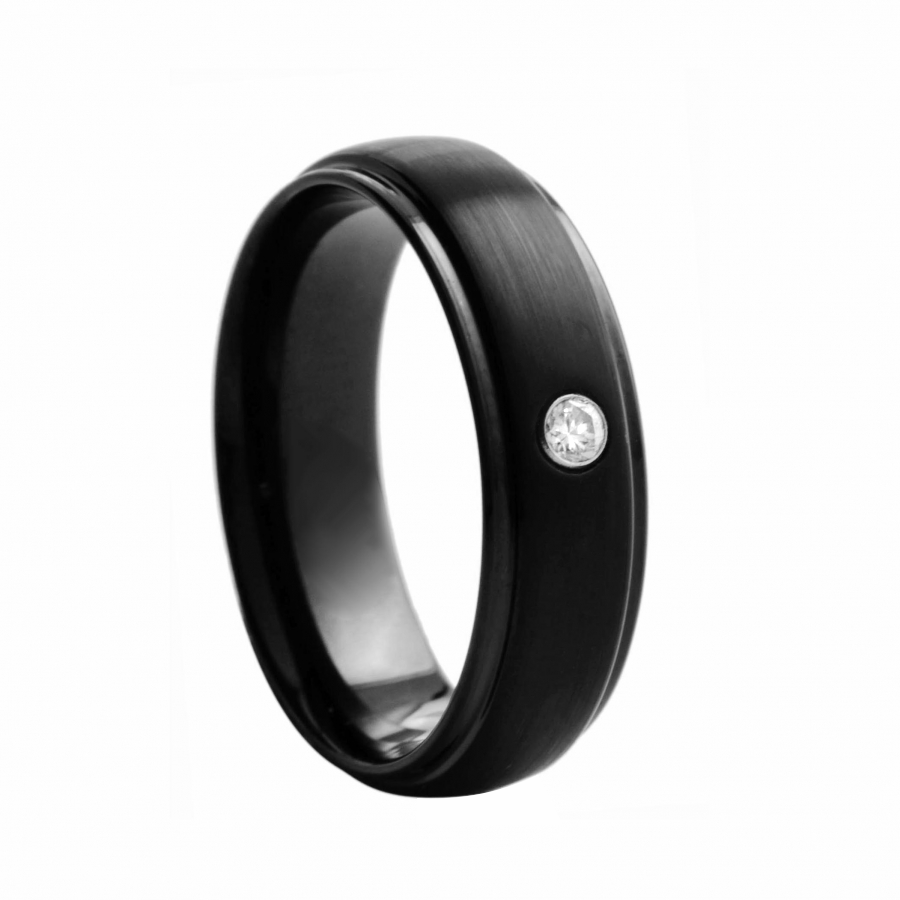 Single Stone Tungsten Band 7mm